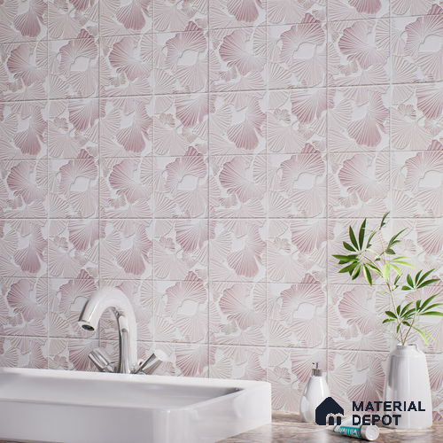 Floral Wall Tile TL 07244 C Florina 4002 Granula 1 ft x 1 ft Ceramic Matte Finish - 9 mm  | 2 mm Spacer is Mandatory | Please Expect a Slight Variation of Pattern